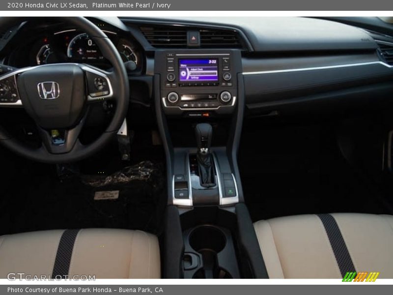 Platinum White Pearl / Ivory 2020 Honda Civic LX Sedan