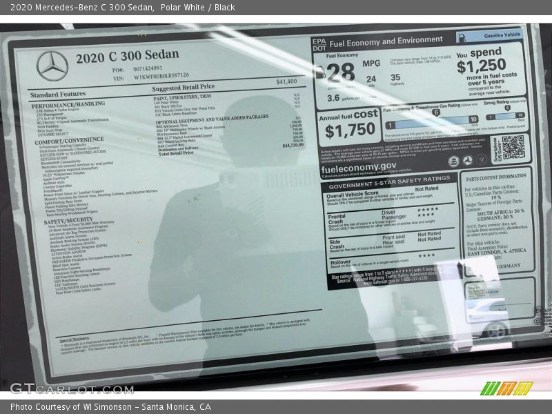 Polar White / Black 2020 Mercedes-Benz C 300 Sedan