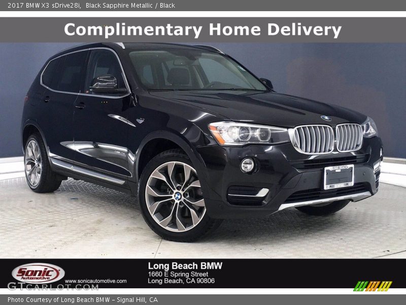 Black Sapphire Metallic / Black 2017 BMW X3 sDrive28i