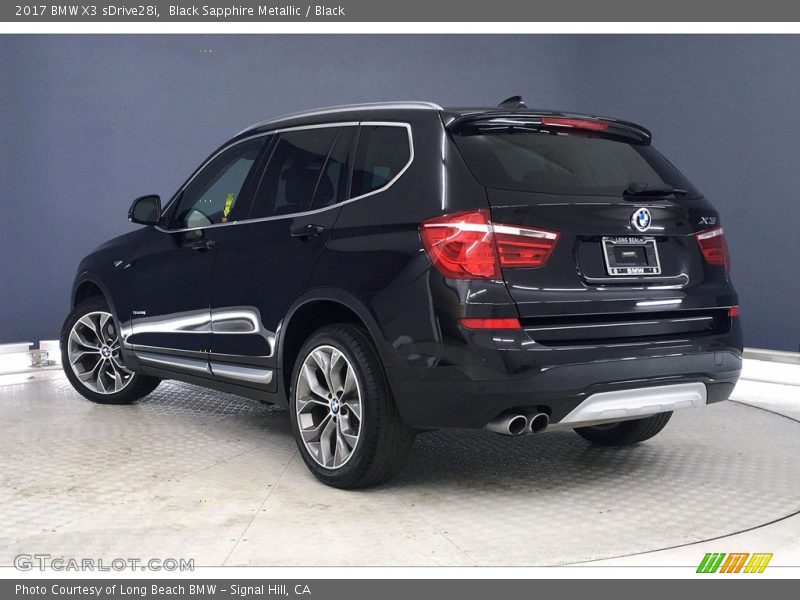Black Sapphire Metallic / Black 2017 BMW X3 sDrive28i