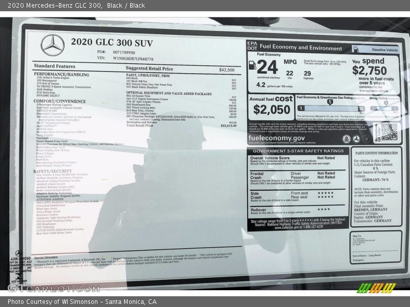 Black / Black 2020 Mercedes-Benz GLC 300