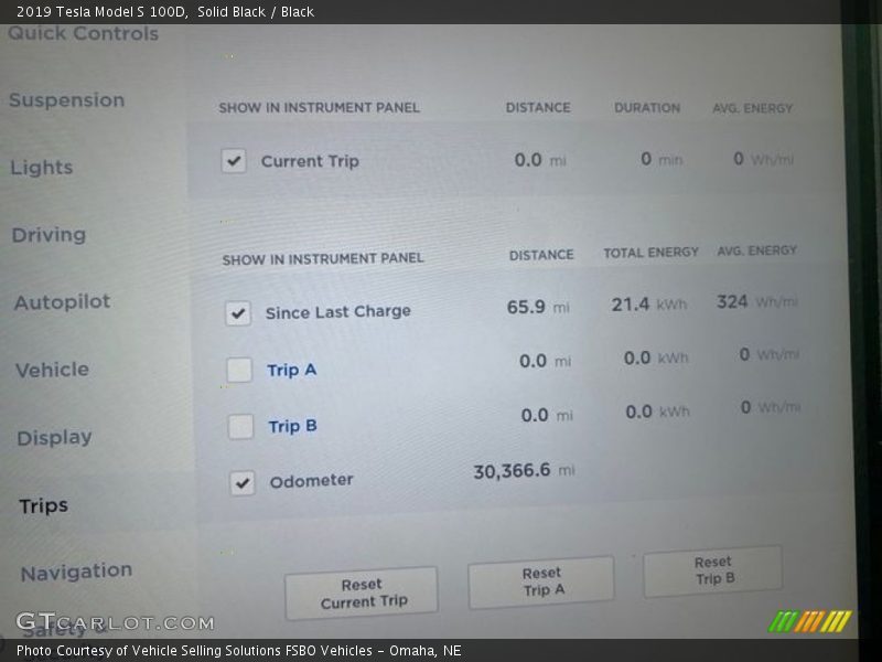 Controls of 2019 Model S 100D