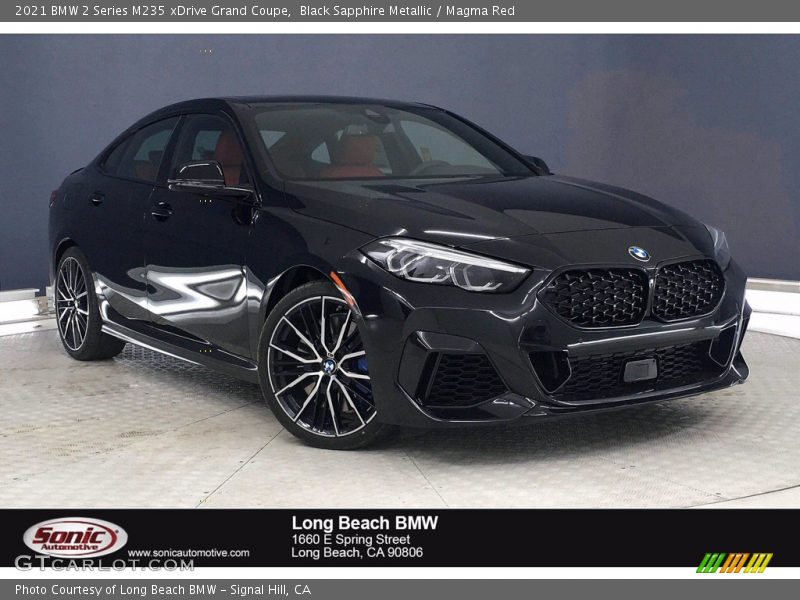 Black Sapphire Metallic / Magma Red 2021 BMW 2 Series M235 xDrive Grand Coupe