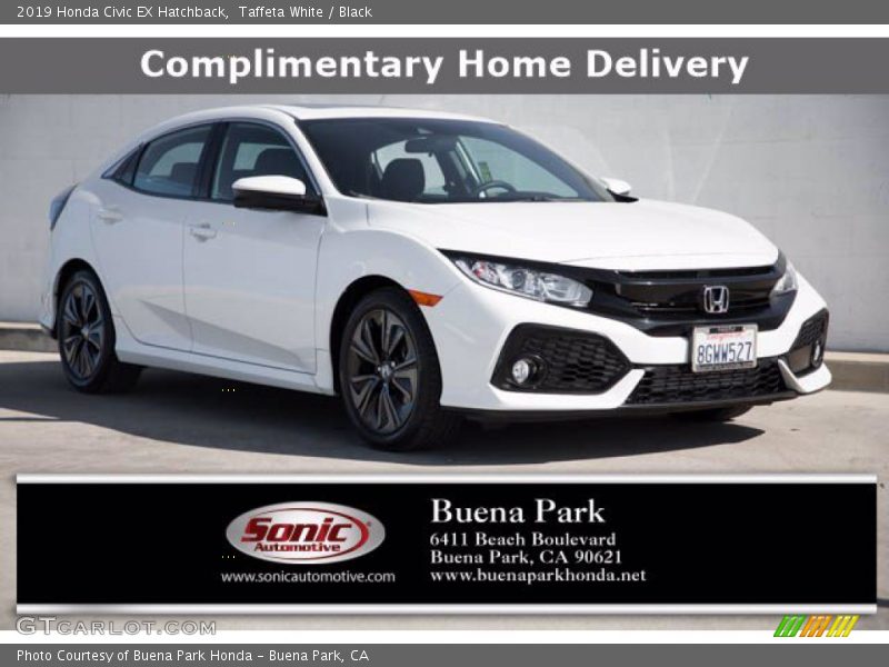 Taffeta White / Black 2019 Honda Civic EX Hatchback