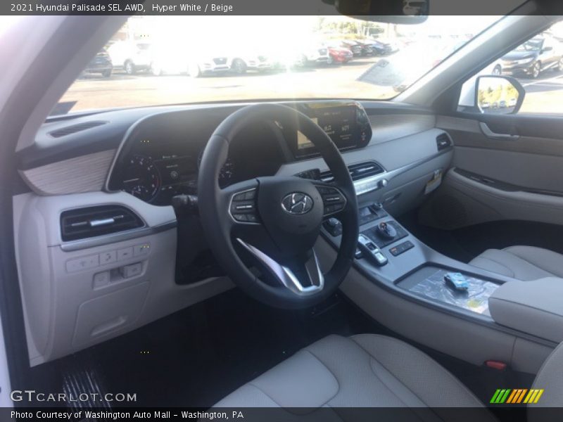 Hyper White / Beige 2021 Hyundai Palisade SEL AWD