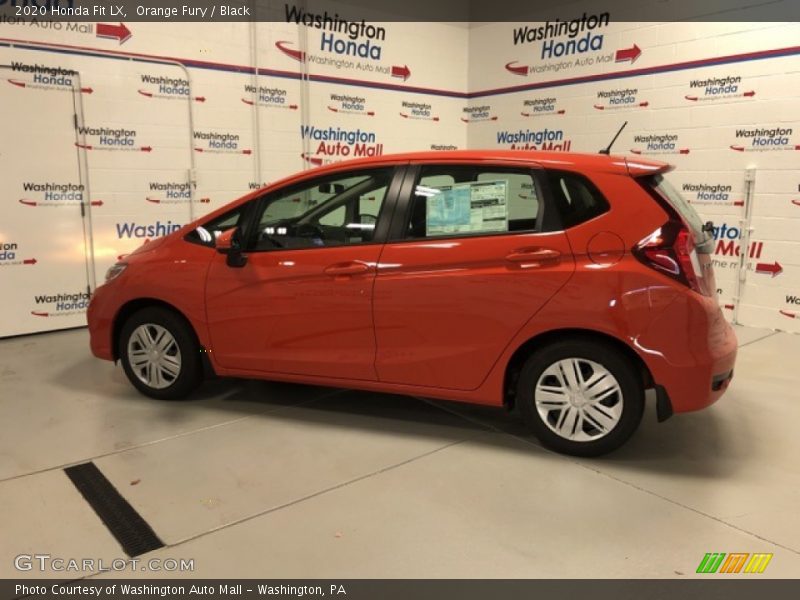 Orange Fury / Black 2020 Honda Fit LX