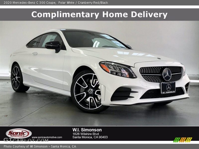 Polar White / Cranberry Red/Black 2020 Mercedes-Benz C 300 Coupe