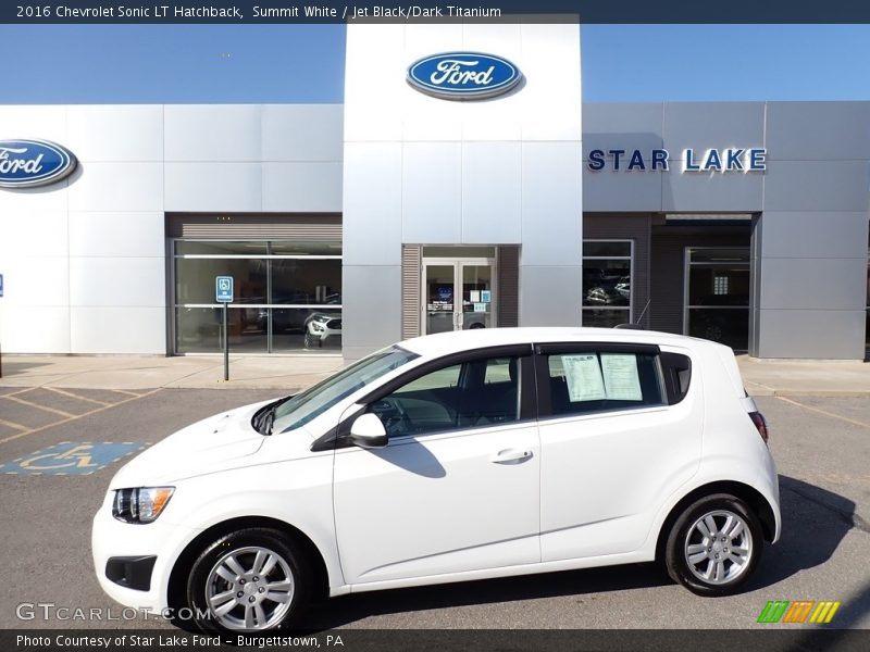 Summit White / Jet Black/Dark Titanium 2016 Chevrolet Sonic LT Hatchback