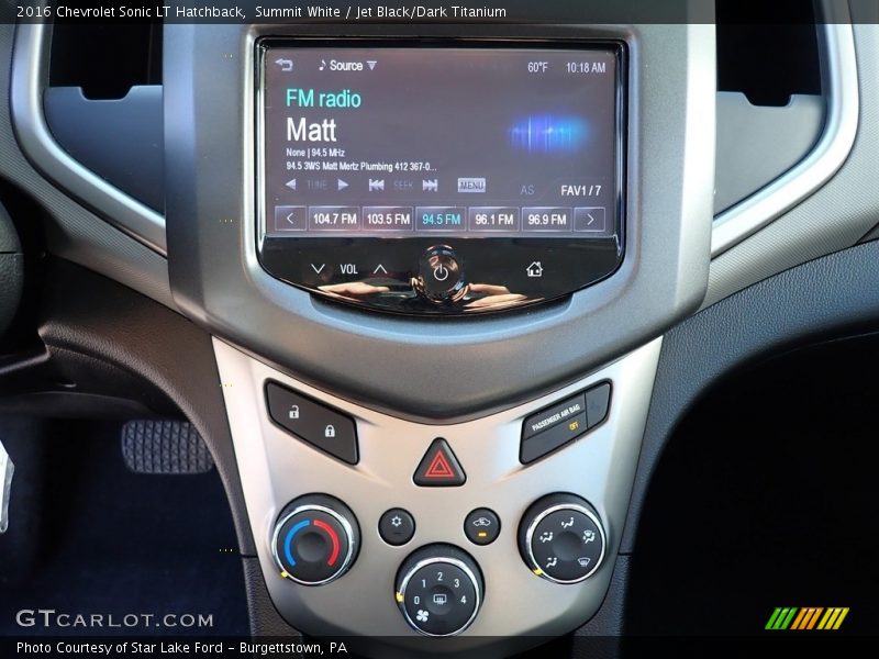 Controls of 2016 Sonic LT Hatchback