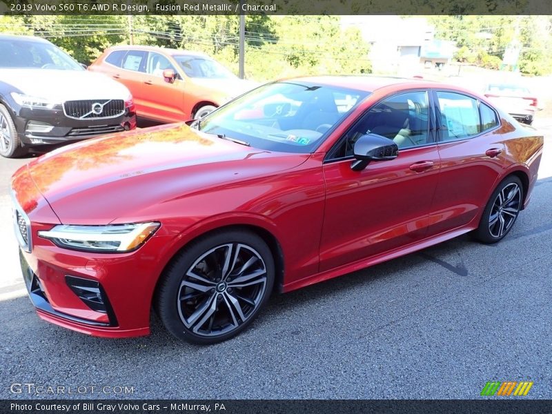 Fusion Red Metallic / Charcoal 2019 Volvo S60 T6 AWD R Design