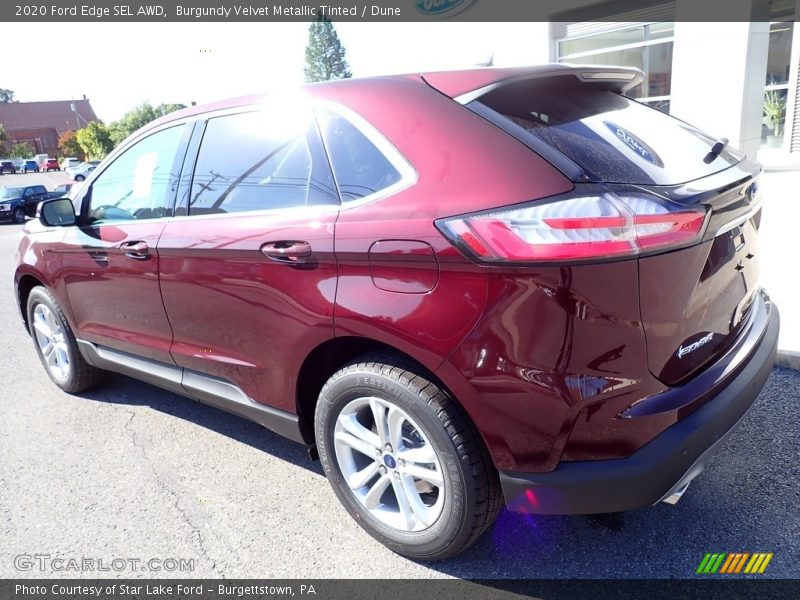 Burgundy Velvet Metallic Tinted / Dune 2020 Ford Edge SEL AWD