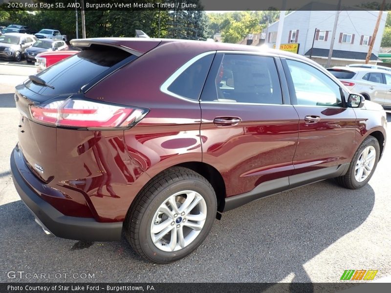 Burgundy Velvet Metallic Tinted / Dune 2020 Ford Edge SEL AWD