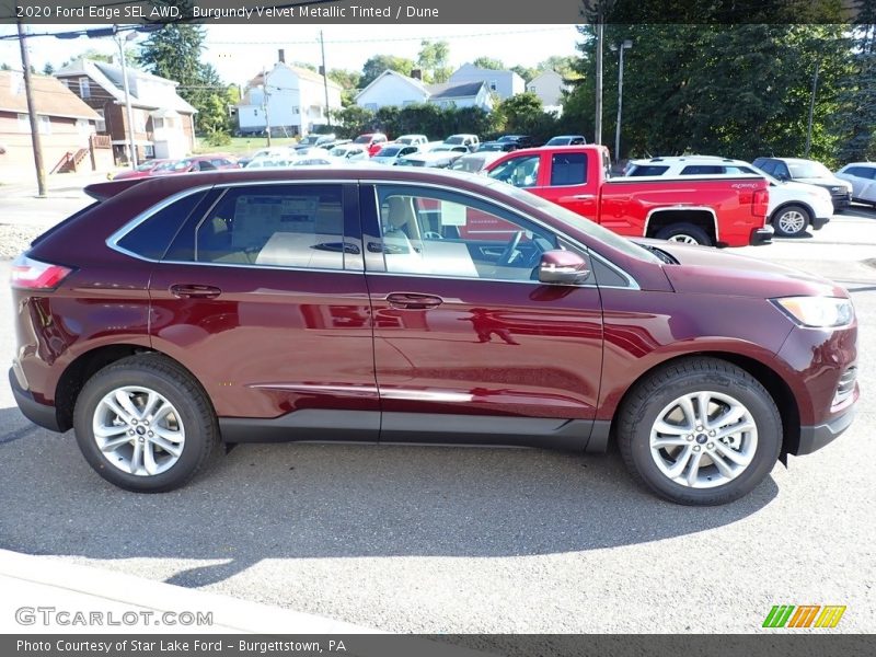 Burgundy Velvet Metallic Tinted / Dune 2020 Ford Edge SEL AWD