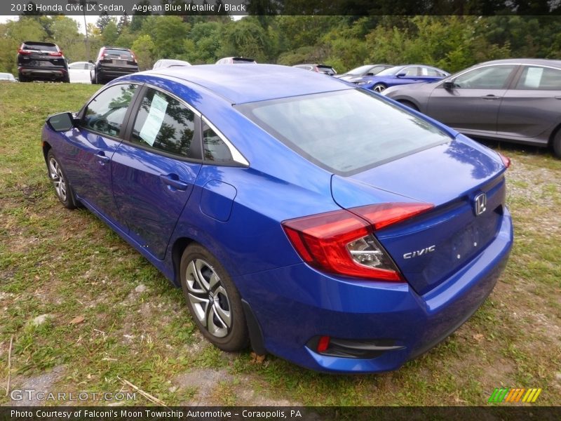 Aegean Blue Metallic / Black 2018 Honda Civic LX Sedan