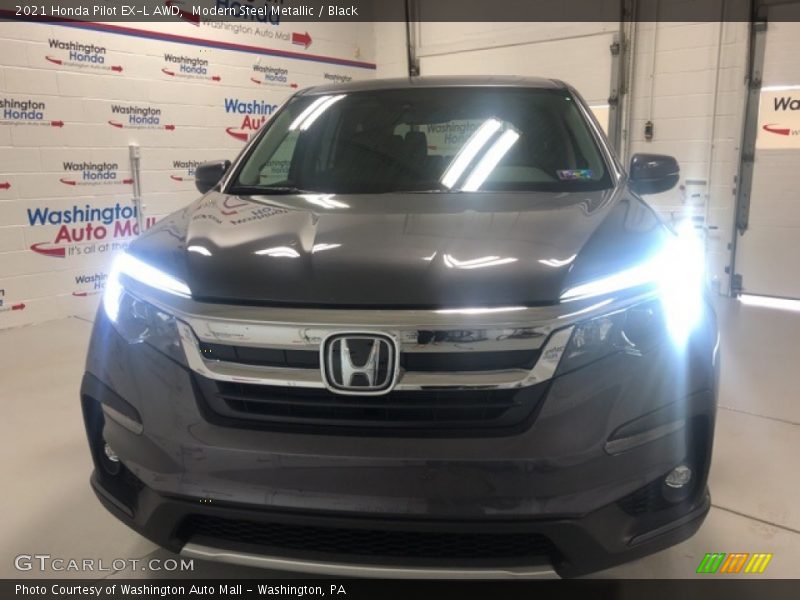 Modern Steel Metallic / Black 2021 Honda Pilot EX-L AWD
