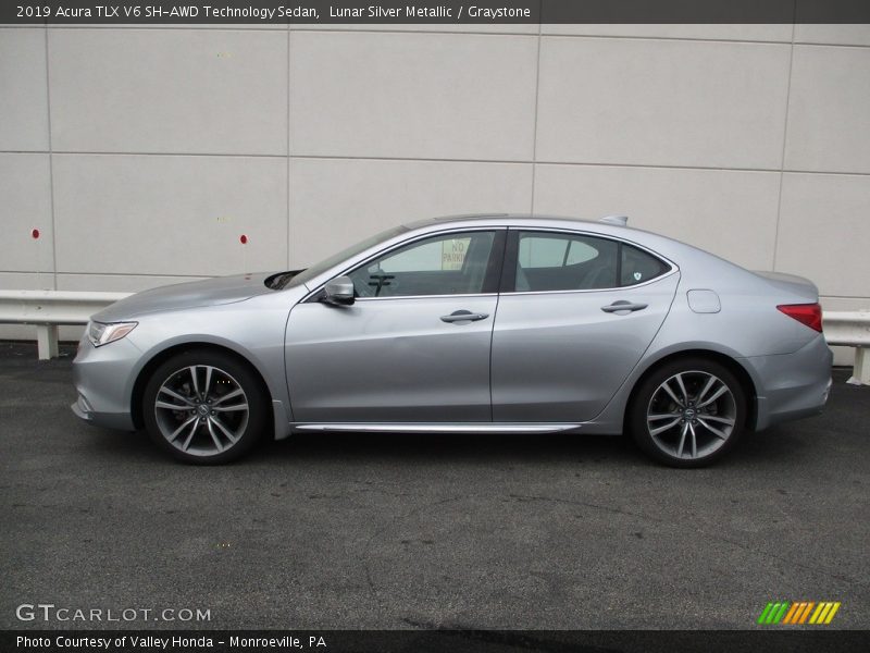 Lunar Silver Metallic / Graystone 2019 Acura TLX V6 SH-AWD Technology Sedan