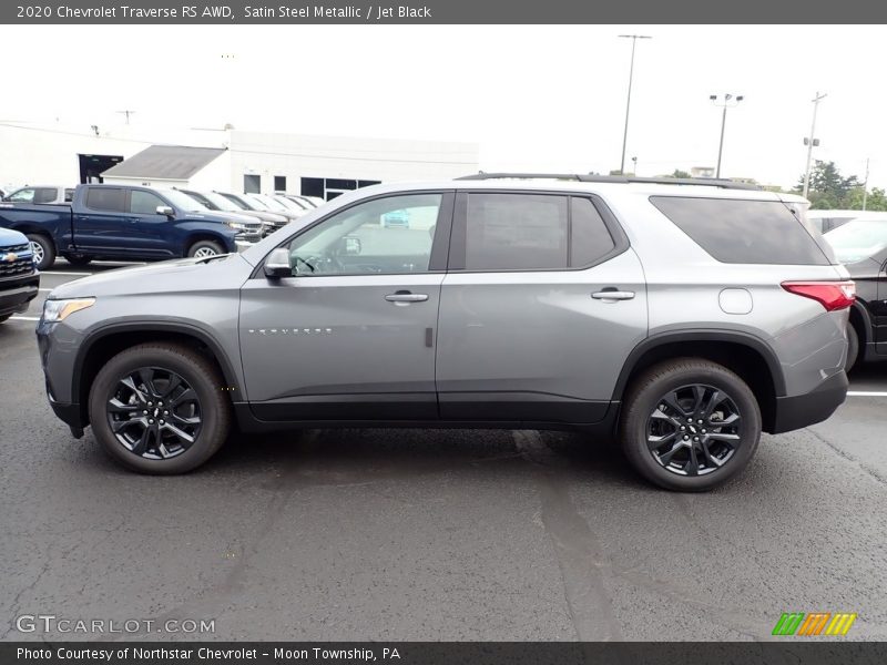 Satin Steel Metallic / Jet Black 2020 Chevrolet Traverse RS AWD