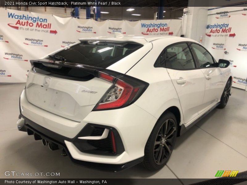 Platinum White Pearl / Black 2021 Honda Civic Sport Hatchback