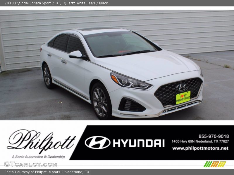Quartz White Pearl / Black 2018 Hyundai Sonata Sport 2.0T