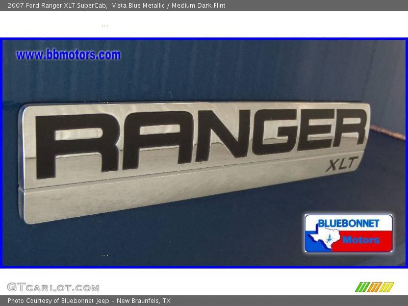 Vista Blue Metallic / Medium Dark Flint 2007 Ford Ranger XLT SuperCab