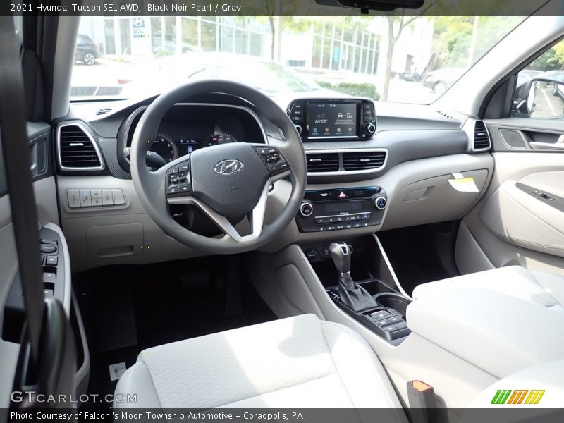 Black Noir Pearl / Gray 2021 Hyundai Tucson SEL AWD