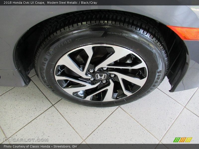 Modern Steel Metallic / Black/Gray 2018 Honda Civic LX Coupe