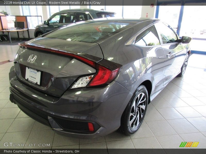 Modern Steel Metallic / Black/Gray 2018 Honda Civic LX Coupe