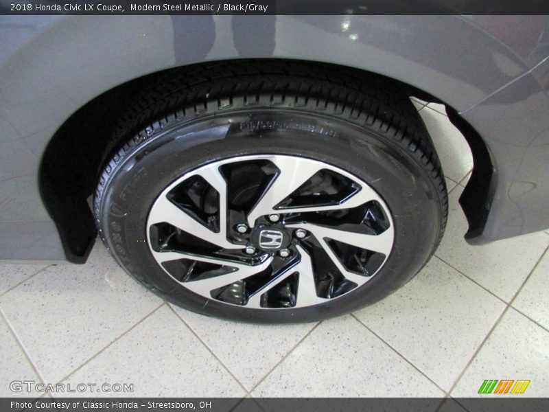 Modern Steel Metallic / Black/Gray 2018 Honda Civic LX Coupe