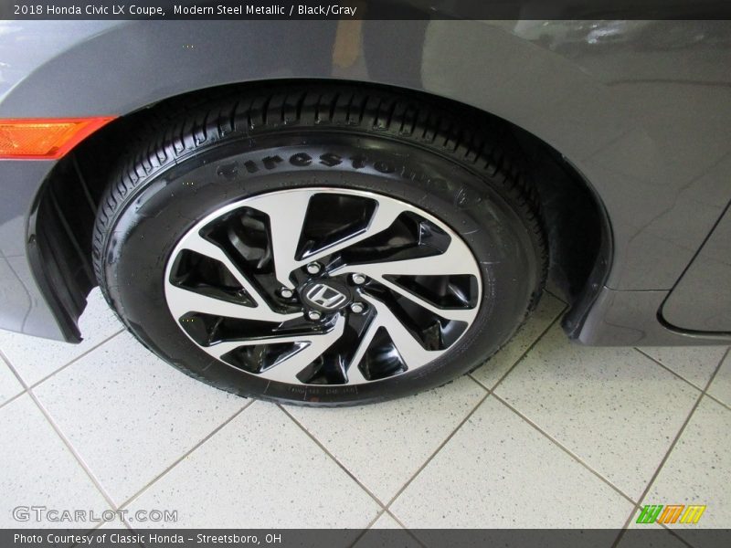 Modern Steel Metallic / Black/Gray 2018 Honda Civic LX Coupe