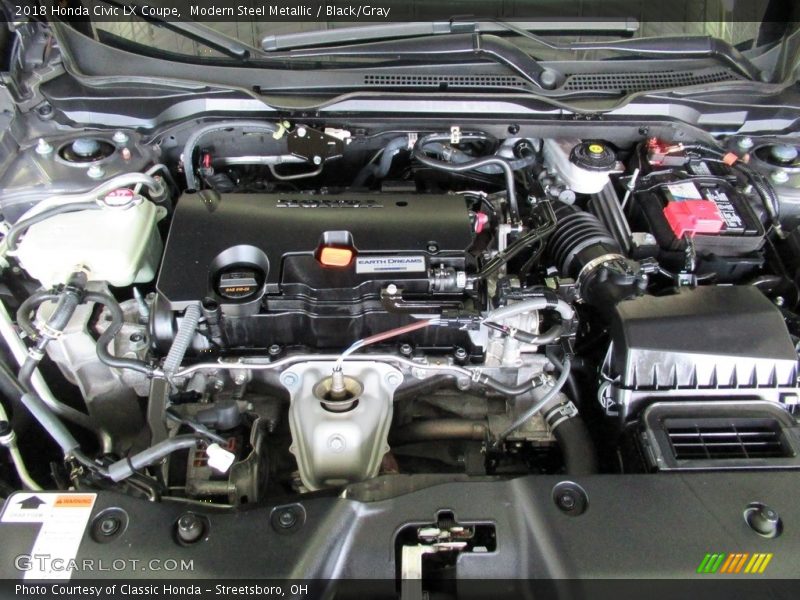 Modern Steel Metallic / Black/Gray 2018 Honda Civic LX Coupe