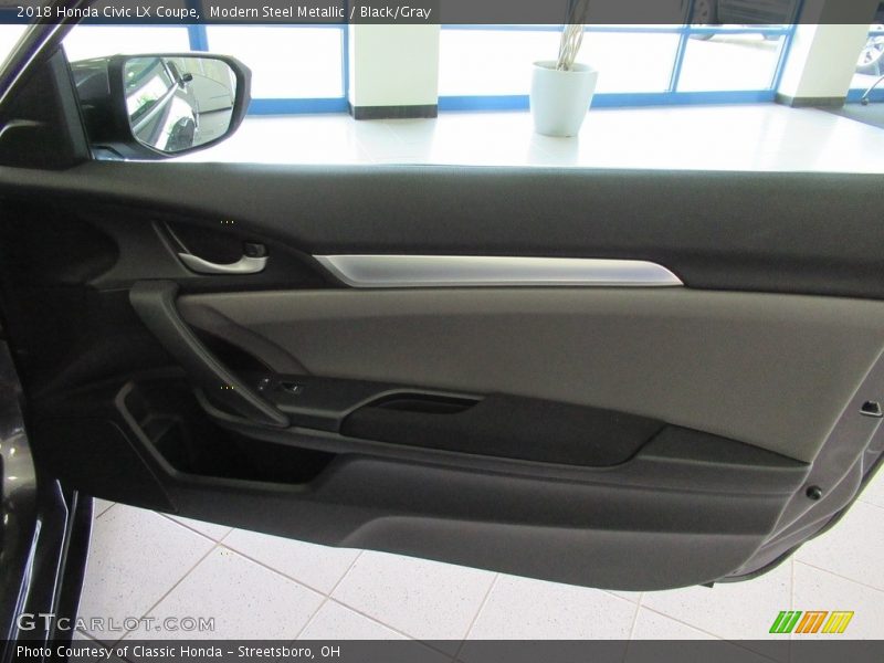 Modern Steel Metallic / Black/Gray 2018 Honda Civic LX Coupe