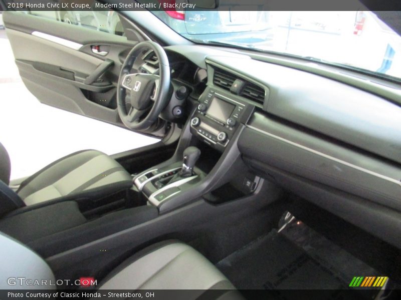 Modern Steel Metallic / Black/Gray 2018 Honda Civic LX Coupe