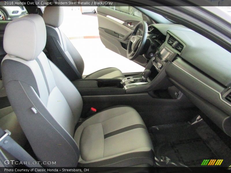 Modern Steel Metallic / Black/Gray 2018 Honda Civic LX Coupe