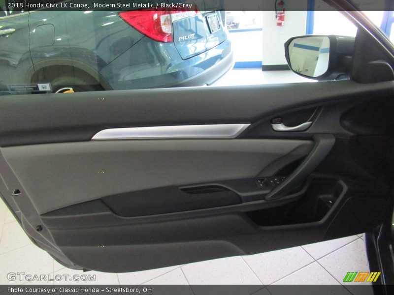 Modern Steel Metallic / Black/Gray 2018 Honda Civic LX Coupe