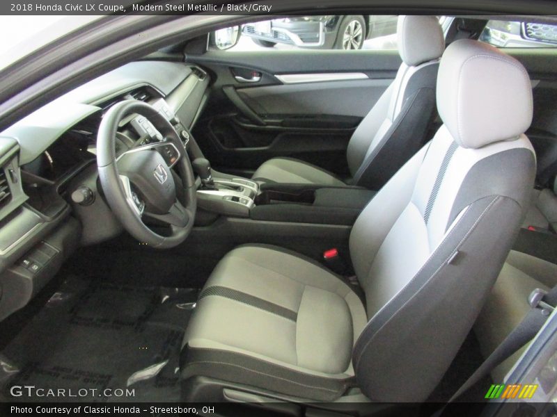 Modern Steel Metallic / Black/Gray 2018 Honda Civic LX Coupe