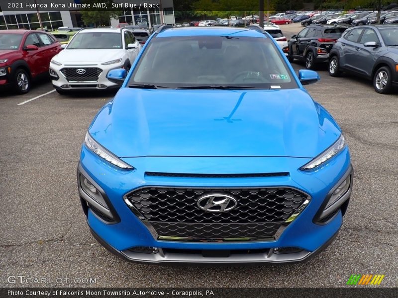 Surf Blue / Black 2021 Hyundai Kona Ultimate AWD