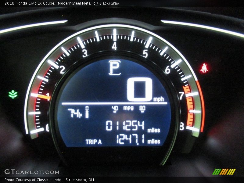 Modern Steel Metallic / Black/Gray 2018 Honda Civic LX Coupe