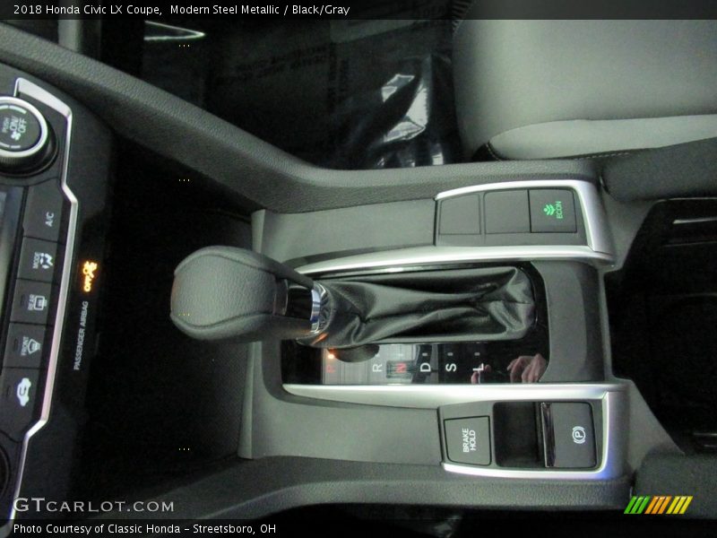 Modern Steel Metallic / Black/Gray 2018 Honda Civic LX Coupe