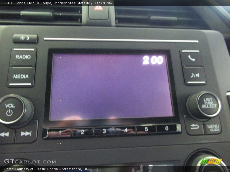 Modern Steel Metallic / Black/Gray 2018 Honda Civic LX Coupe