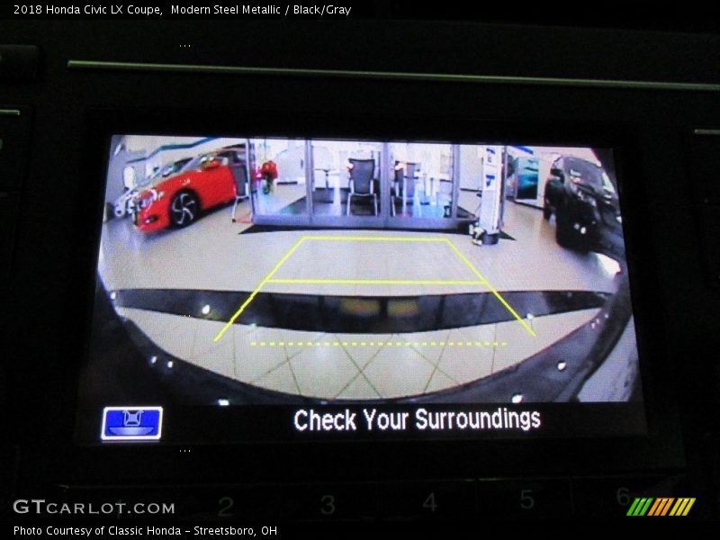 Modern Steel Metallic / Black/Gray 2018 Honda Civic LX Coupe