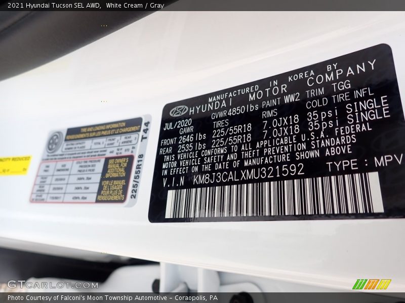 White Cream / Gray 2021 Hyundai Tucson SEL AWD
