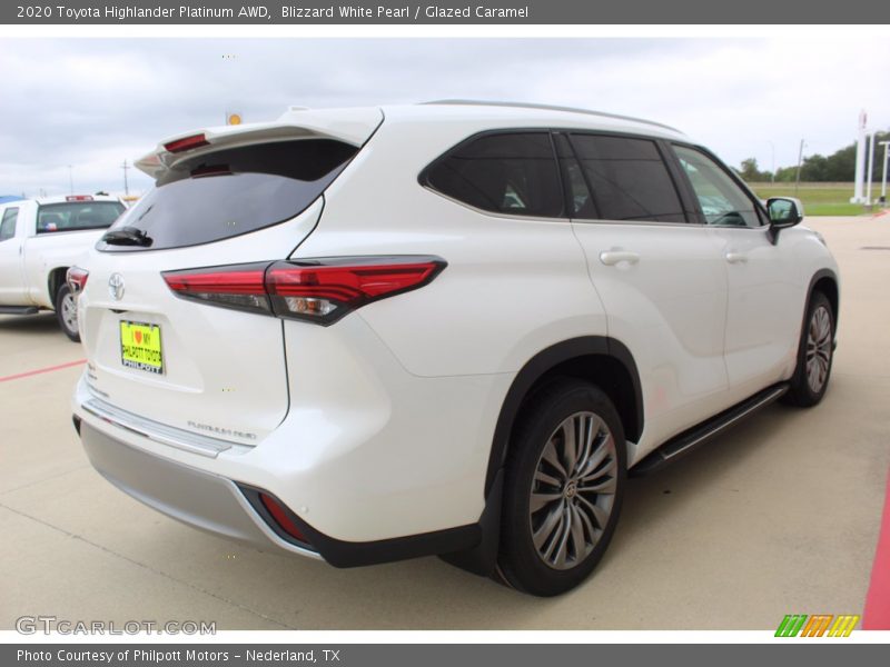 Blizzard White Pearl / Glazed Caramel 2020 Toyota Highlander Platinum AWD