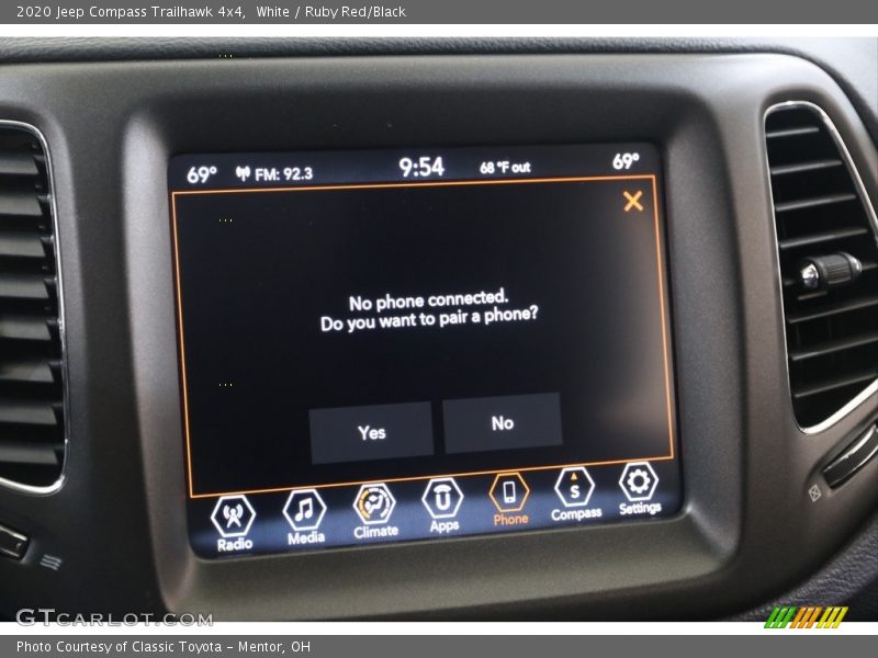 White / Ruby Red/Black 2020 Jeep Compass Trailhawk 4x4