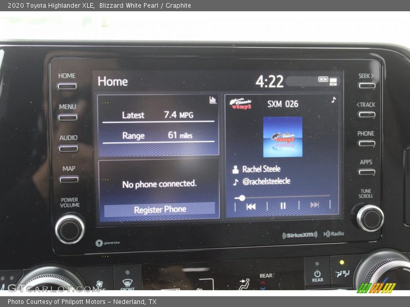 Blizzard White Pearl / Graphite 2020 Toyota Highlander XLE