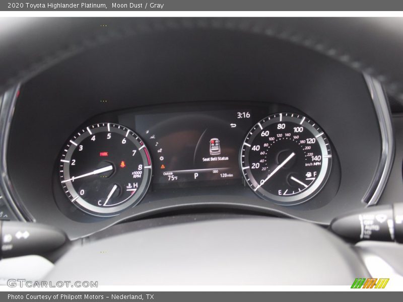  2020 Highlander Platinum Platinum Gauges