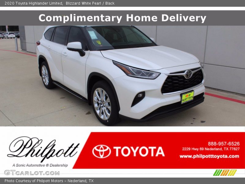 Blizzard White Pearl / Black 2020 Toyota Highlander Limited