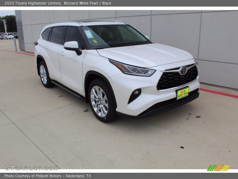 Blizzard White Pearl / Black 2020 Toyota Highlander Limited