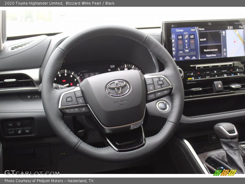 Blizzard White Pearl / Black 2020 Toyota Highlander Limited
