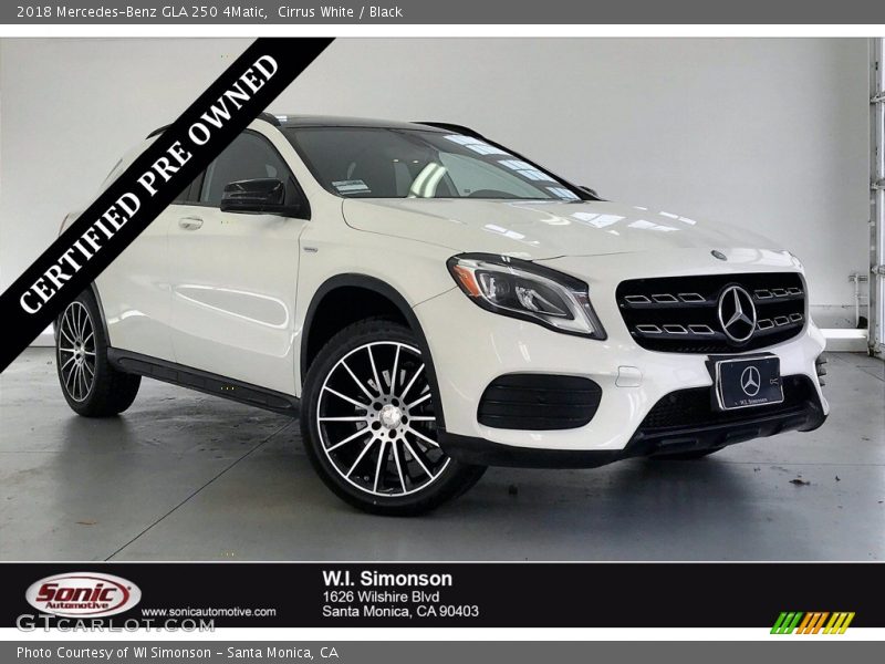 Cirrus White / Black 2018 Mercedes-Benz GLA 250 4Matic