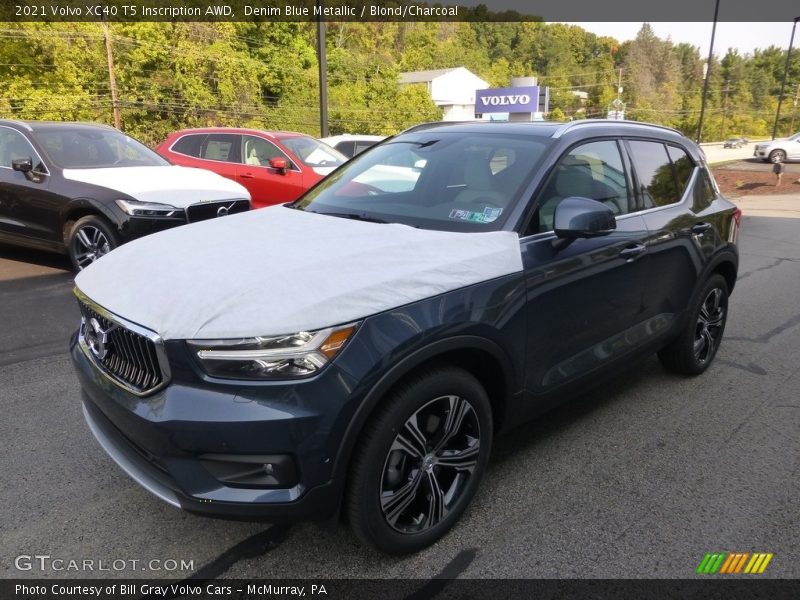 Denim Blue Metallic / Blond/Charcoal 2021 Volvo XC40 T5 Inscription AWD